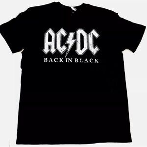 AC-DC Back In Black T-shirt AC DC Classic Hard Rock Band Tee Shirt